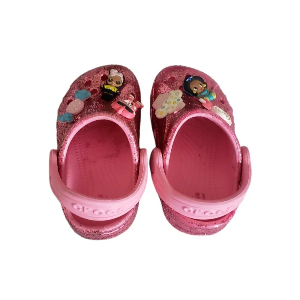 Crocs Baya Little Girls Glitter Clog Size C 5 Pink Stylish Comfortable